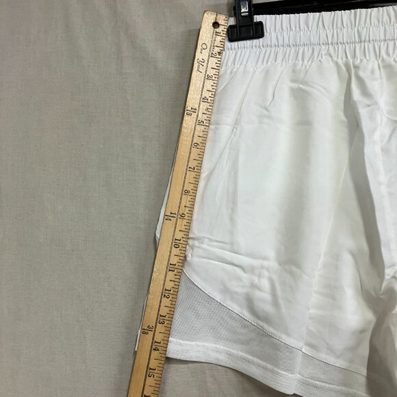 SILKWORLD Women's S White High Waist Running Zipper Pockets Athletic Shorts - Picture 11 of 11